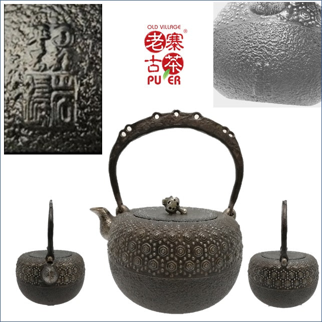 Japan Nanbu Satetsu Tetsubin, Iwachu handmade 日本南部砂铁瓶，岩铸 南部龟甲文