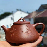 Zisha teapot Zi Ye Shi Piao, handmade by Skillful Artist LIU Hai-Xia 刘海霞 老降坡泥 （红降）子冶石瓢