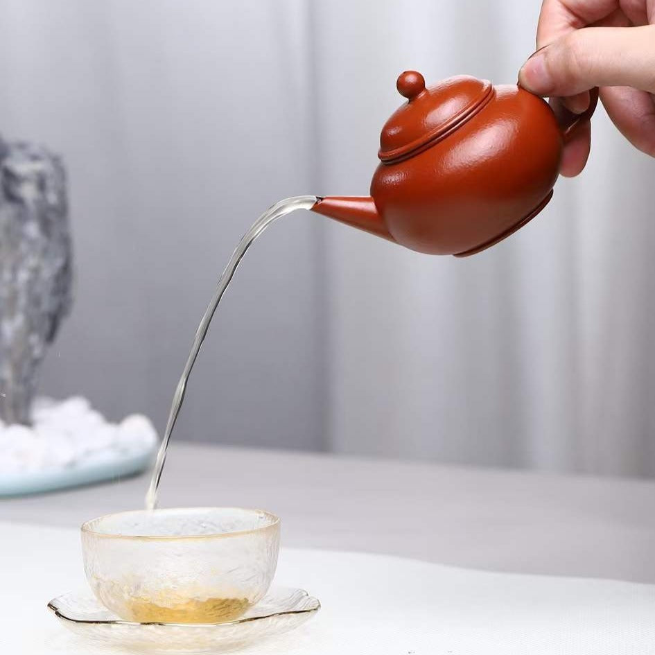朱泥 水平 紫砂壶 国家级 工艺美术员 朱丽萍 Yixing Zisha teapot handmade by artist Level 5, ZHU Li-Ping(L5-2012)ZHU NI Shui Ping shape