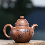 Zisha teapot Shou Zhen Duo Qiu, handmade by artist Level 3, YANG Fei 杨菲（L3-2021）文革紫泥 紫砂壶 “寿珍掇球”