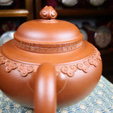 Zisha teapot Yun Jian Ru Yi, handmade by Artist Level 2, CAO Lan Fang 曹兰芳 L2-2011   紫泥“三脚云肩如意”