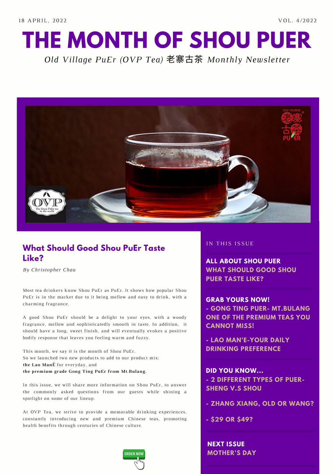 Monthly Newsletter - April 2022