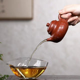 Zisha teapot RONG TIAN, handmade by artist Level 3, YANG Fei 杨菲（L3-2021）朱泥 紫砂壶 “容天”