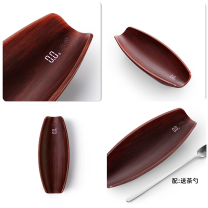 轻奢便携数字茶秤 茶则 茶荷（红檀木色｜USB充电｜500g／0.1g）Portable Digital Tea Scale