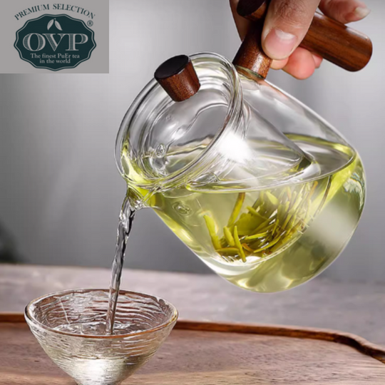 OVP Borosilicate Glass Teapot with Walnut Handle (530ml)