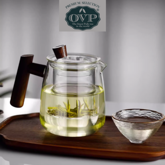 OVP Borosilicate Glass Teapot with Walnut Handle (530ml)