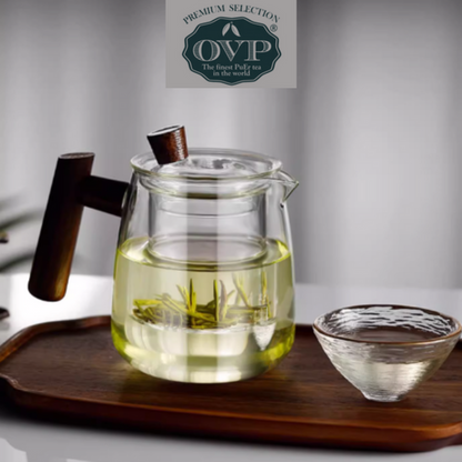 OVP Borosilicate Glass Teapot with Walnut Handle (530ml)