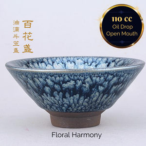 Premium Jianzhan (Tenmoku) Tea Bowls, Jian Ware, Floral Harmony 建盏 品茗茶碗 百花斗笠盏