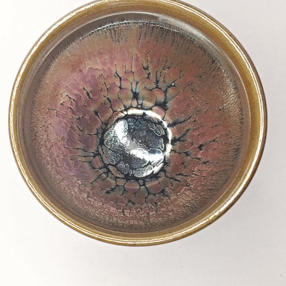Premium Jianzhan (Tenmoku) Tea Bowls, Jian Ware, Golden Aurora 建盏 品茗茶碗 彩金小束口盏