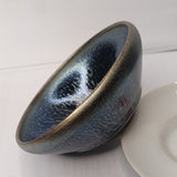 Premium Jianzhan (Tenmoku) Tea Bowls, Jian Ware, Azure Dragon Scales 建盏 品茗茶碗 蓝龙鳞斗笠盏