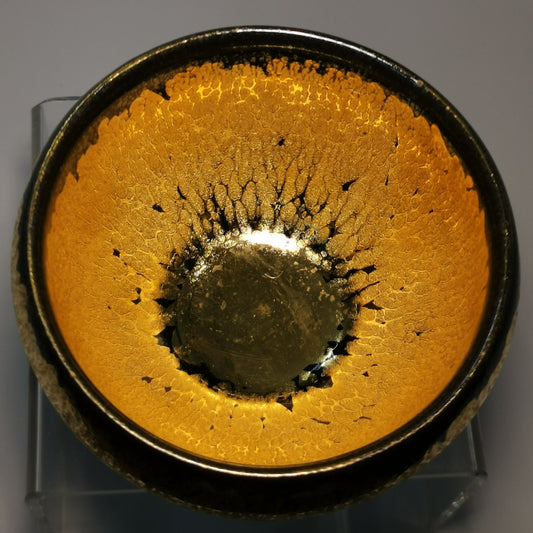 Li Ying Black-Rim Gold Jianzhan Offering Bowl LY041｜Gold Glaze Jian Ware with Certificate｜李英 金盏 将军盏