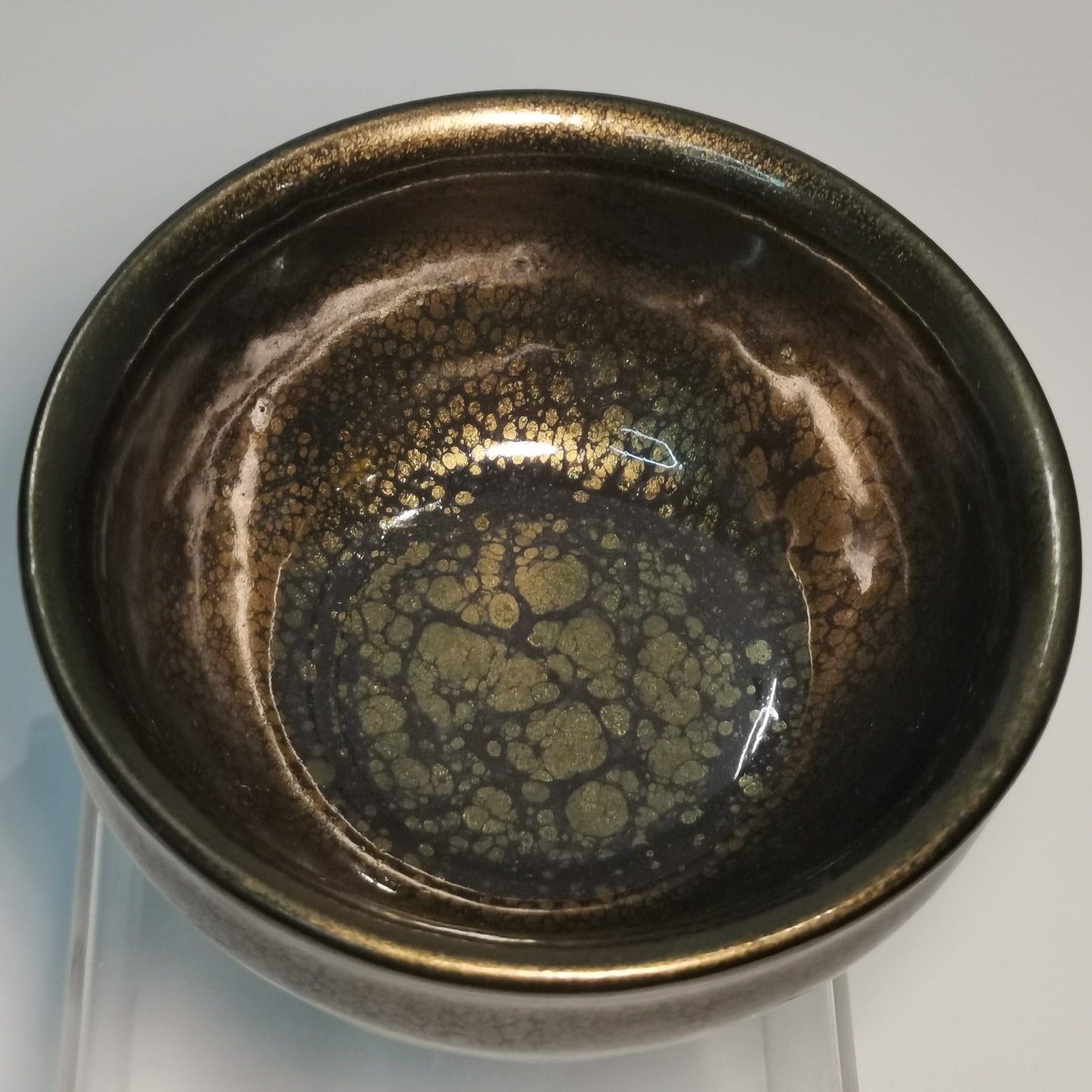 Huang Meijin Golden Oil Drop Incense-Burner Jianzhan Tenmoku Cha-wan HMJ040｜Jian Ware Tea Bowl with Certificate｜黄美金 金油滴香炉盏