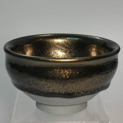 Huang Meijin Golden Oil Drop Incense-Burner Jianzhan Tenmoku Cha-wan HMJ040｜Jian Ware Tea Bowl with Certificate｜黄美金 金油滴香炉盏