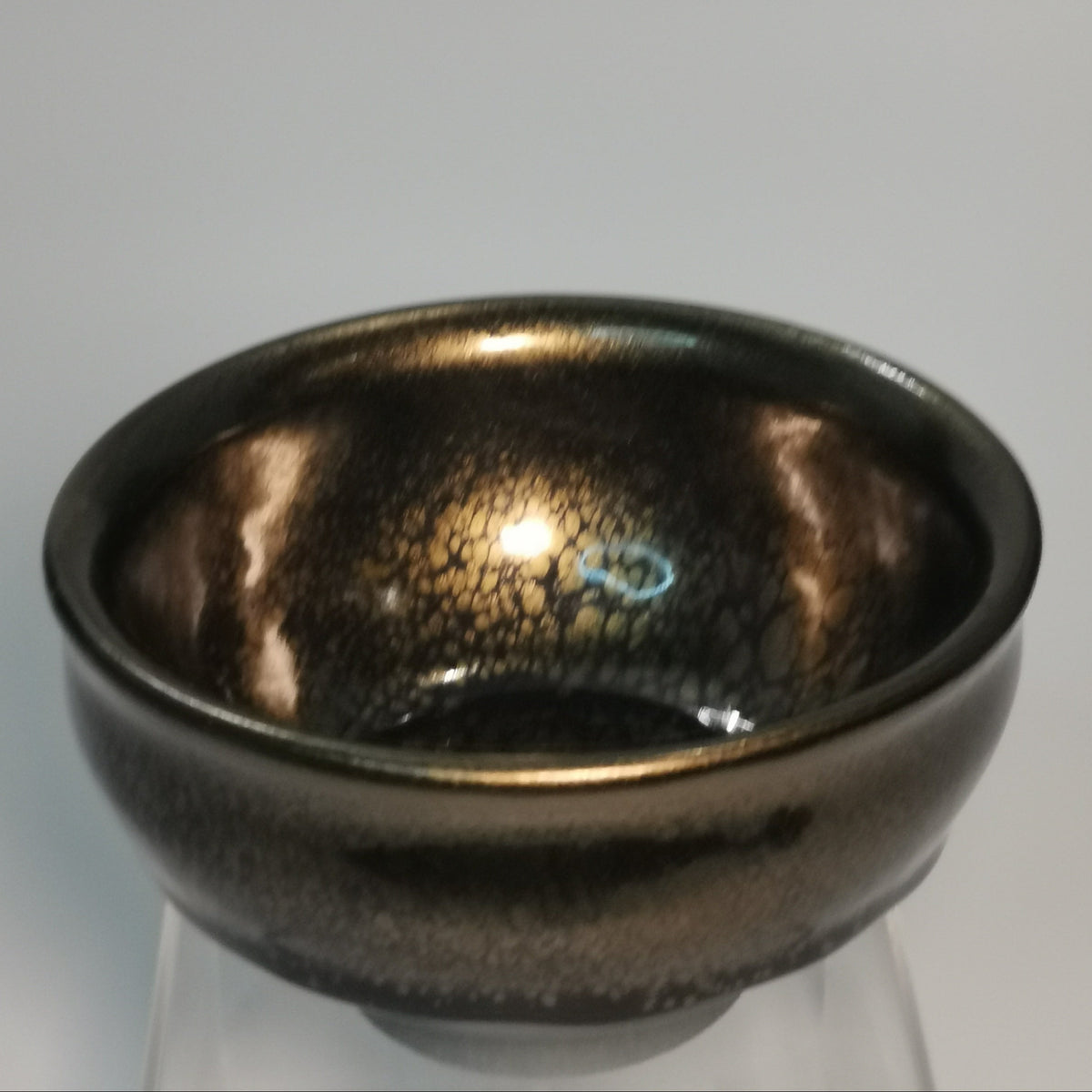 Huang Meijin Golden Oil Drop Incense-Burner Jianzhan Tenmoku Cha-wan HMJ040｜Jian Ware Tea Bowl with Certificate｜黄美金 金油滴香炉盏