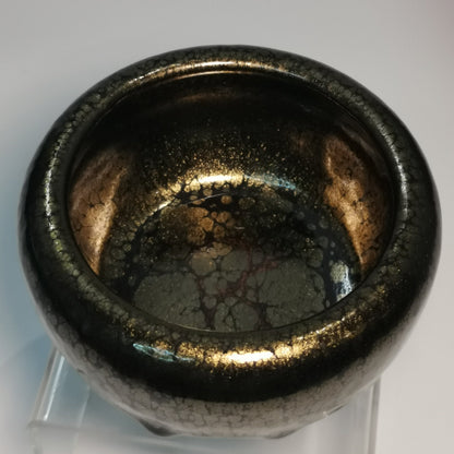 Huang Meijin Golden Oil Drop Xingyun Small Bowl Jianzhan Tenmoku Cha-wan HMJ039｜Jian Ware Tea Bowl with Certificate｜黄美金 金油滴星云小钵