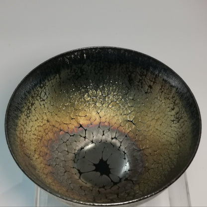 Liu Zilong Rainbow Thin-Wall Jianzhan Tenmoku Cha-wan LZL042｜Iridescent Jian Ware Tea Bowl with Certificate｜刘子龙 彩虹薄胎盏