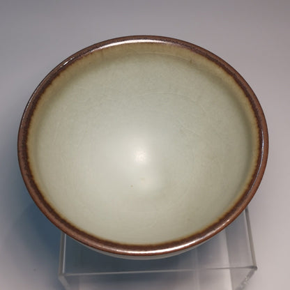 Yang Feiyan Hand-Painted Shoutao Jianzhan Tea Bowl YFY043｜Porcelain-Glazed Jian Ware with Certificate｜杨飞燕 手绘寿桃建盏