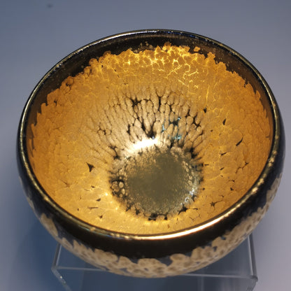Li Ying Golden Jianzhan Offering Bowl LY047｜Gold Glaze Jian Ware with Certificate｜李英 金钵 盏