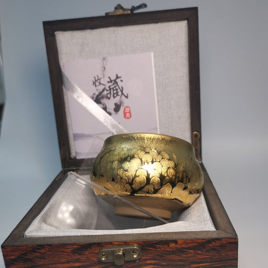 Li Ying Gold-to-Rim Fo Du Jianzhan Tea Bowl LY048｜Gold Glaze Jian Ware with Certificate｜李英 全金 佛度盏