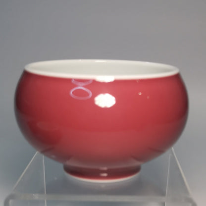Fu Lu Shuang Zhi Warm Red Porcelain Cup Pair by Xiu Guangming｜2024 BRICS Official Event Gift｜修光明 福禄双至 暖红 福禄对杯