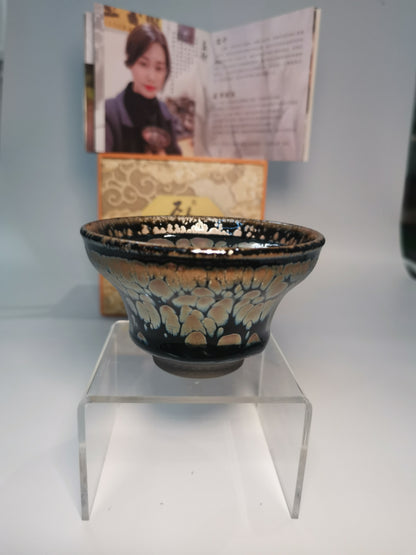 Zhi Jing Pink Peach Blossom Baihua Jianzhan Tea Bowl ZJ044｜Jian Ware with Artist Certificate｜支静 粉桃花百花盏