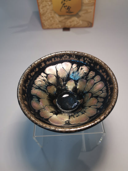 Zhi Jing Pink Peach Blossom Baihua Jianzhan Tea Bowl ZJ044｜Jian Ware with Artist Certificate｜支静 粉桃花百花盏