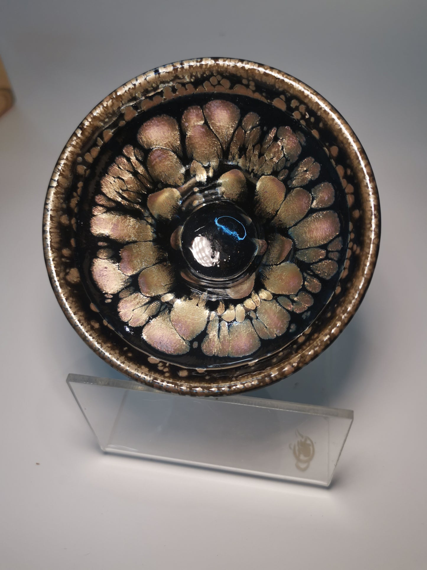 Zhi Jing Pink Peach Blossom Baihua Jianzhan Tea Bowl ZJ044｜Jian Ware with Artist Certificate｜支静 粉桃花百花盏