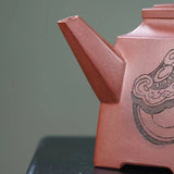 Zisha teapot DE ZHONG, handmade by skillful artist CHEN Hu 陈虎 紫泥 六方德钟