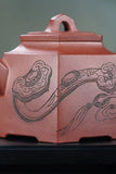 Zisha teapot DE ZHONG, handmade by skillful artist CHEN Hu 陈虎 紫泥 六方德钟