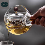 Borosilicate Glass Rotation Teapot with handle 500ml