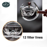 Borosilicate Glass Rotation Teapot with handle 500ml