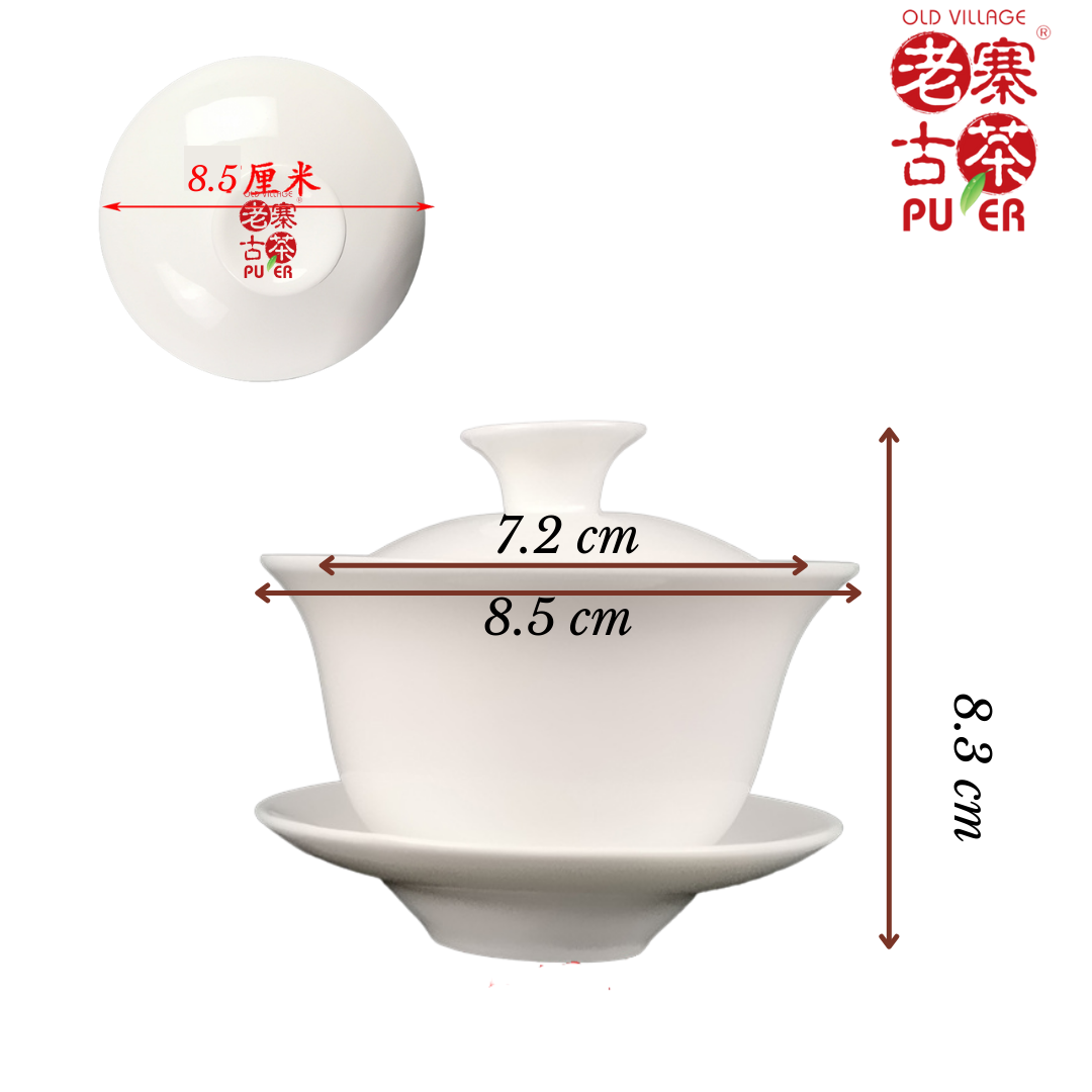 OVP 不烫手盖碗｜外撇口沿设计 · 顺手出汤不蒸手 No-Burn Porcelain Gaiwan – Flared Rim, Smart Airflow, Effortless Control