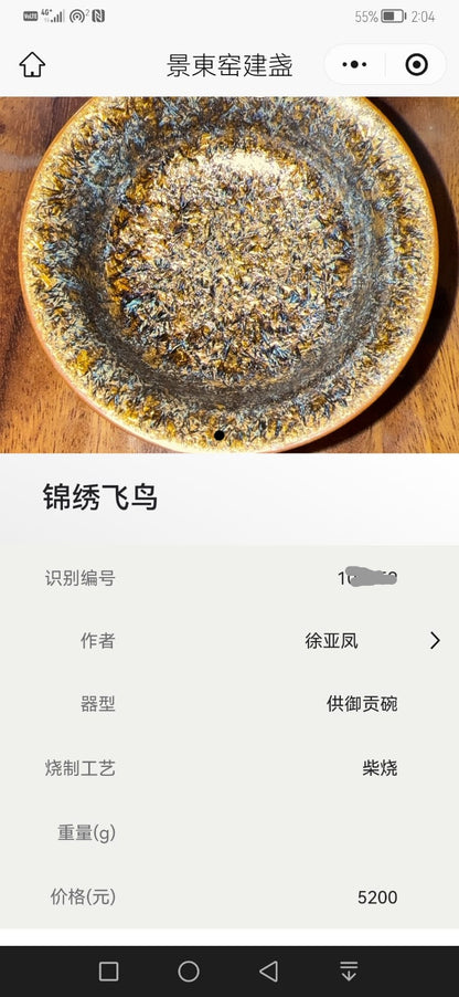 Xu Yafeng Jianzhan Tenmoku Cha-wan｜Jin Xiu Fei Niao Wood-Fired Jian Ware｜中国工艺美术大师 徐亚凤 · 锦绣飞鸟 百花盏
