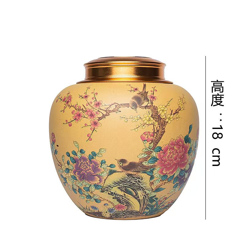 Zisha tea caddy / container, Medium (approx 500g loose leaves) - Old Village Puer 老寨古茶