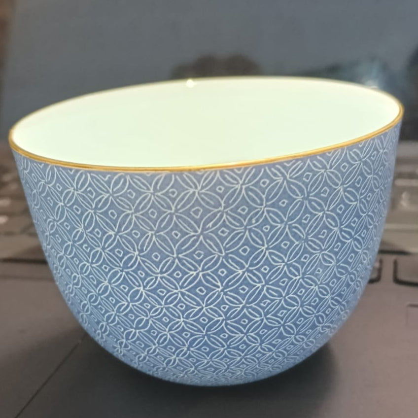 景德镇 宝瓷林 高级礼品 扒花 云鹤纹 大罗汉杯 Jingdezhen Porcelain Tasting Cup | Needle-Carved Masterpieces by Baocilin