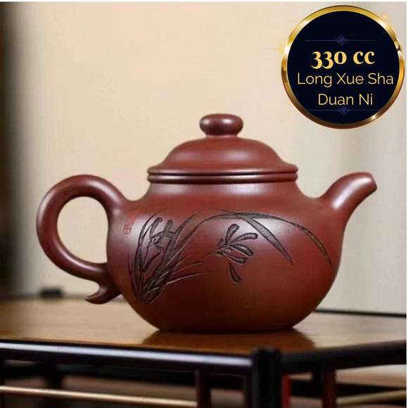 Zisha teapot Lian Zi, handmade by artist Level 2, MU Ming-Long 穆明龙（L2-2019）龙血砂 莲子