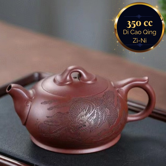 Zisha teapot DRAGON, handmade by artist Level 2, MU Ming-Long 穆明龙（L2-2019）底槽清 龙腾四海