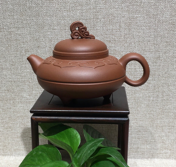 Zisha teapot by master 曹燕萍 清水泥“宝泉” - Old Village Puer 老寨古茶