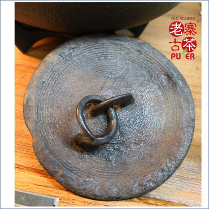 Japan Kyoto Tetsubin, Kigoshi San'emon，日本京都老铁瓶，木越三右衛門，六代造，糸目手取釜 - Old Village Puer 老寨古茶