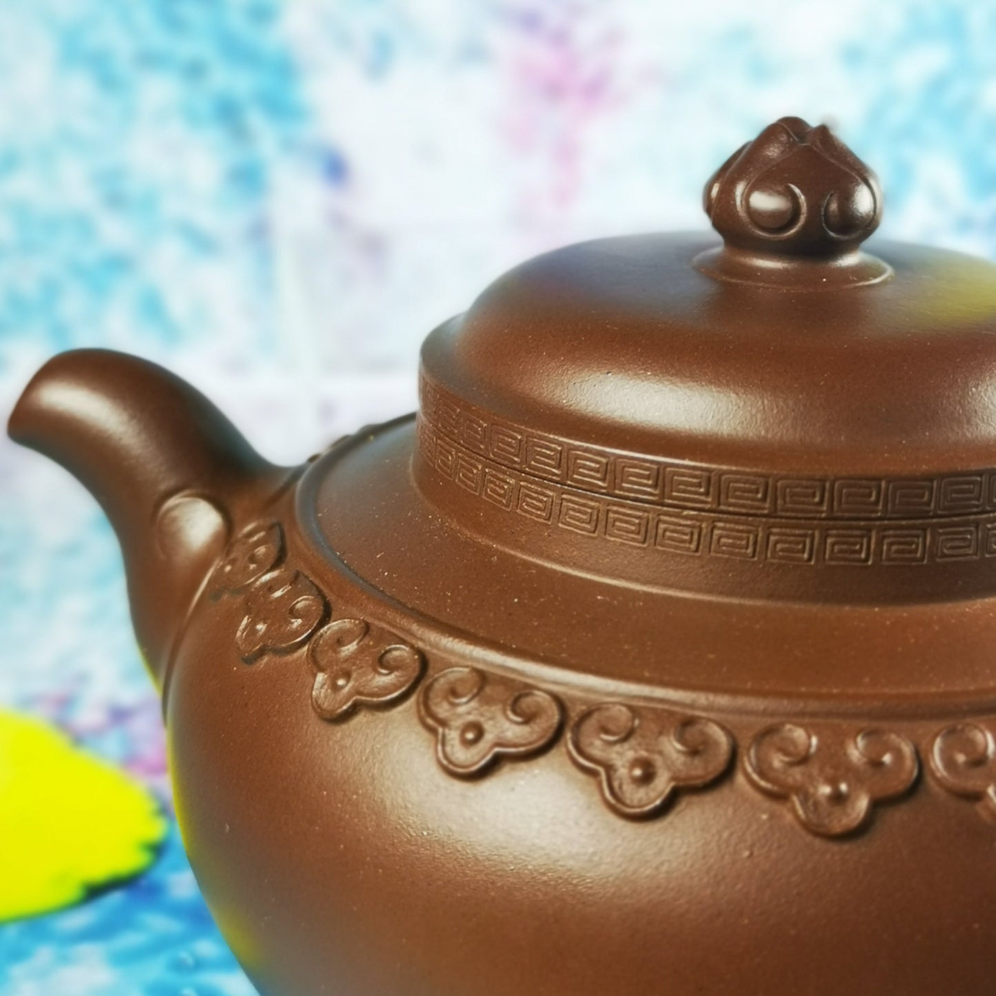 宜兴紫砂壶 紫泥 三脚云肩如意 曹兰芳 国家级高级工艺美术师 作品