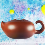 Zisha teapot Niu Qi Chong Tian, handmade by Artist Level 2, CAO Lan Fang 曹兰芳 L2-2011 清水泥 “牛气冲天”
