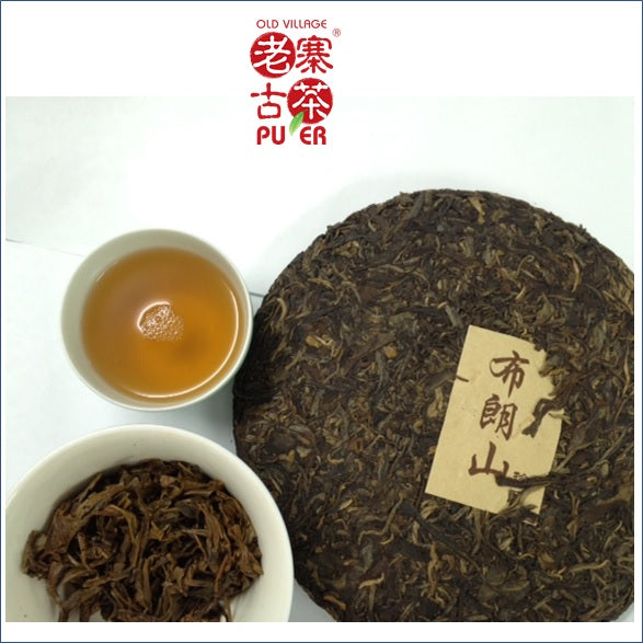 Mt. Bulang Raw PuEr tea cake, arbor trees, 2009 Spring 布朗山 老树普洱生茶 - Old Village Puer 老寨古茶
