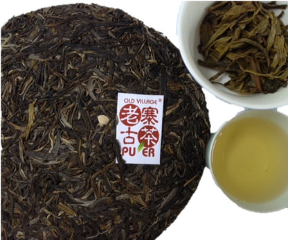 Mt. Mangzhi Raw PuEr tea cake, ancient trees, 2013 Spring 莽枝山 古树普洱生茶 - Old Village Puer 老寨古茶