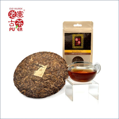 Mt. Mengsong Raw PuEr tea cake, arbor trees, 2006 Spring 勐宋山 老树普洱生茶 - Old Village Puer 老寨古茶