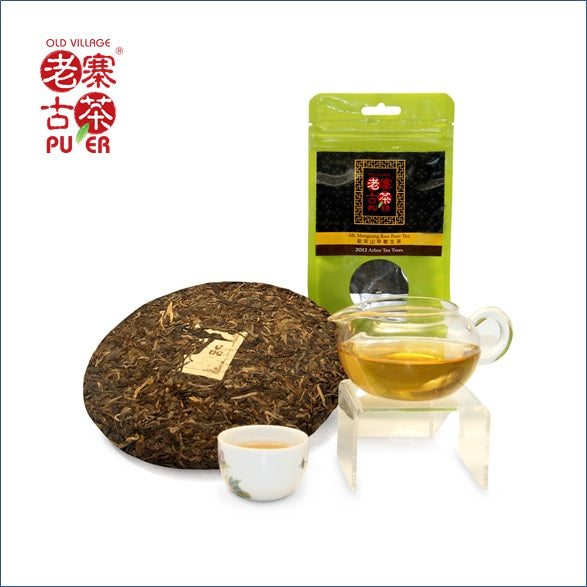 Mt. Mengsong Raw PuEr tea cake, arbor trees, 2012 Spring 勐宋山 老树普洱生茶 - Old Village Puer 老寨古茶