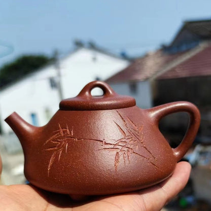 老降坡泥 （红降）子冶石瓢  紫砂壶 实力派匠人 刘海霞 手作 Yixing Zisha teapot handmade by Studio Craftsmanship LIU Hai-Xia JIANG PO NI Shi Piao Shape