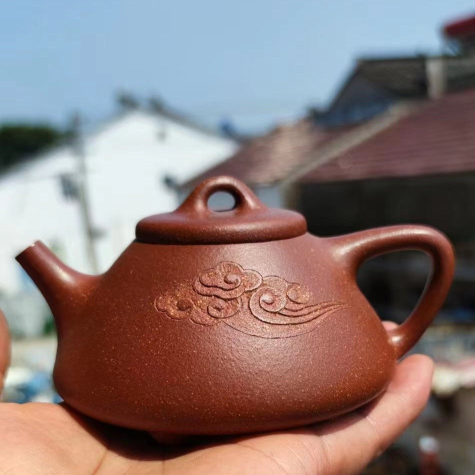 老降坡泥 （红降）子冶石瓢  紫砂壶 实力派匠人 刘海霞 手作 Yixing Zisha teapot handmade by Studio Craftsmanship LIU Hai-Xia JIANG PO NI Shi Piao Shape