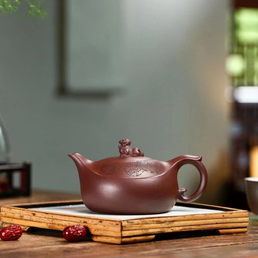 Zisha teapot Mig Yuan, handmade by Artist Level 2 CHEN Ya-Ping （L2-2016） 陈亚萍 老紫泥 "鸣远"