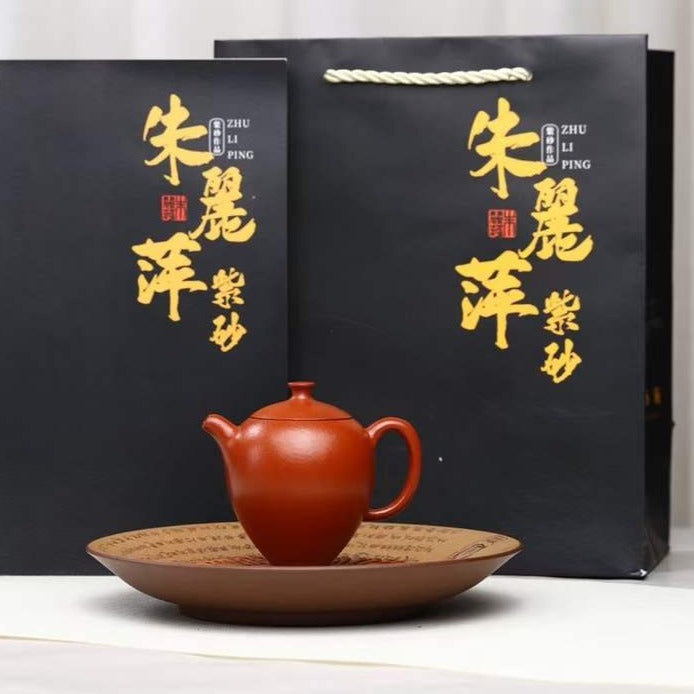 朱泥  怀香 紫砂壶 国家级 工艺美术员 朱丽萍 Yixing Zisha teapot handmade by artist Level 5, ZHU Li-Ping（L5-2012）ZHU NI PAN HU Huai Xiang shape