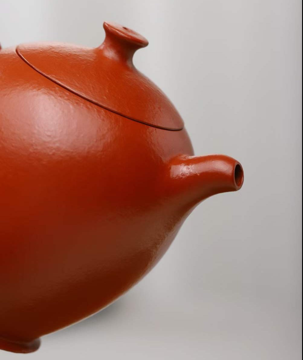 朱泥  怀香 紫砂壶 国家级 工艺美术员 朱丽萍 Yixing Zisha teapot handmade by artist Level 5, ZHU Li-Ping（L5-2012）ZHU NI PAN HU Huai Xiang shape